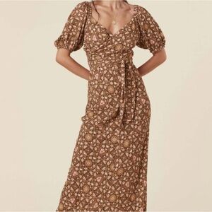 Floral Brown Maxi Dress